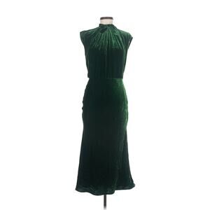 Ralph Lauren Collection Purple Label Silk Lined Green Velvet Mockneck Dress 8